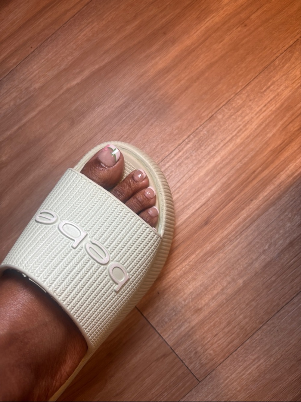 bebe Pastel Mint Logo Slide Sandals - Picture 5 of 5